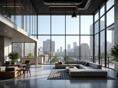 penthouses,lofts,loft,sky apartment,3d rendering,modern office,daylighting,modern living room,interior modern design,apartment lounge,hoboken condos for sale,modern decor,tishman,living room,glass wall,minotti,block balcony,apartment,contemporary decor,livingroom