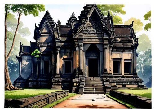 angkor,prasat,angkor wat temples,angkor wat,angkor thom,banteay,phanom,cambodia,artemis temple,phimai,chhatri,khmer,temple,sukhothai,tempel,belur,temples,vimana,asian architecture,javanese traditional house,Illustration,Black and White,Black and White 35