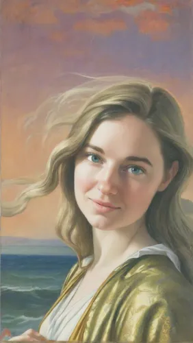 Portrait of a woman with a small blonde daughter in her arms in the style of Raphael Santi.,portrait of christi,girl with a dolphin,oil painting,girl on the boat,oil painting on canvas,portrait of a g