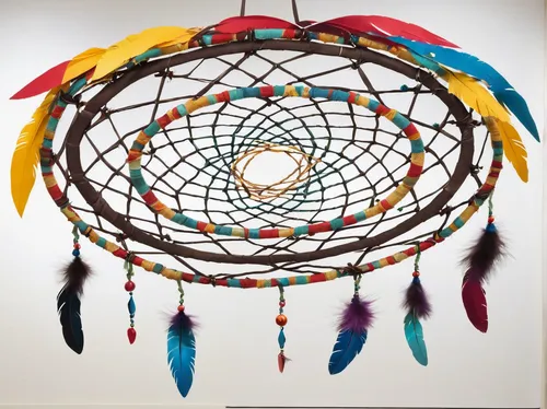 dream catcher,dreamcatcher,feather headdress,decorative fan,feather jewelry,indigenous painting,indian headdress,decorative art,nest workshop,aboriginal artwork,war bonnet,wire sculpture,wall clock,maypole,hand fan,kinetic art,indigenous culture,aboriginal art,wall decoration,hanging clock,Unique,3D,Modern Sculpture