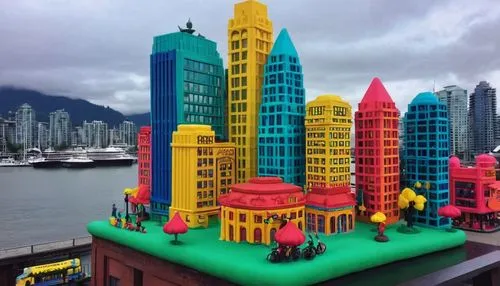 moc chau hill,lego city,colorful city,micropolis,vancouver,cube stilt houses,lego blocks,fantasy city,lego pastel,lego building blocks,pepperberg,from lego pieces,miniland,lego,harbour city,chongqing,macau,microdistrict,toy blocks,kaijuka,Unique,3D,Clay