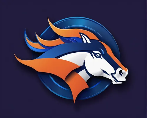 Design a playful and animated Denver Broncos logo for a younger audience.,rss icon,paypal icon,cow icon,twitch icon,development icon,twitch logo,store icon,growth icon,handshake icon,pronghorn,phone i