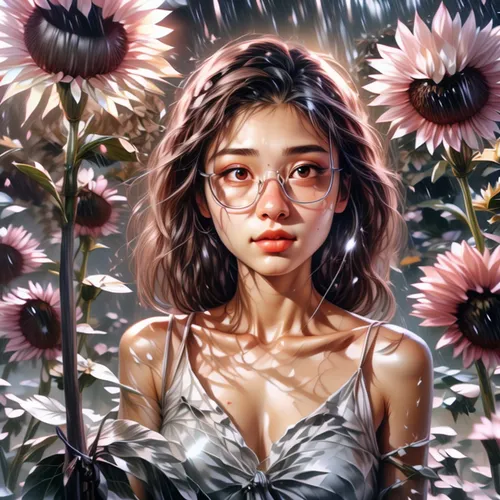 girl in flowers,falling flowers,flower painting,daisies,sunflowers,digital painting,floral background,beautiful girl with flowers,flower girl,fantasy portrait,flower art,flower background,floral,pink daisies,world digital painting,rosa ' amber cover,floral frame,kahila garland-lily,japanese floral background,fallen flower