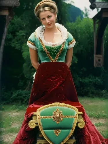 Kunigunde, Duchess of Austria, lifelike and vividly colored,a lady that is sitting on top of a bench,cenerentola,principessa,elizabeth ii,emperatriz,princess sofia,prinzregent,olivia de havilland,glor