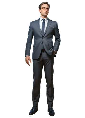 Mature leader, confident posture, strong facial features, short hair, glasses, suit, white shirt, tie, hands behind back, standing, powerful legs, business attire, luxurious material, detailed texture