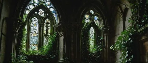 church windows,church window,stained glass windows,stained glass window,the window,cloisters,old window,window,cloister,stained glass,front window,verdant,clonfert,transept,ivy frame,haunted cathedral,cathedrals,st patrick's,sanctuary,old windows,Illustration,Realistic Fantasy,Realistic Fantasy 19