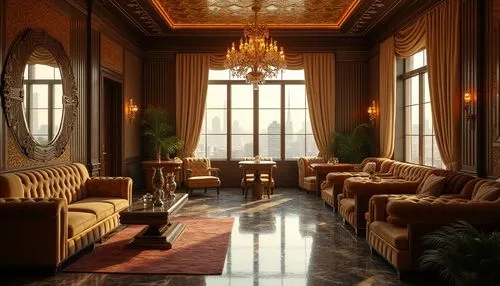 lobby,hotel lobby,ornate room,royal interior,sitting room,ballroom,hotel hall,foyer,livingroom,interior decor,furnishings,parlor,living room,entrance hall,grand hotel,breakfast room,hallway,interiors,the cairo,dining room,Photography,General,Realistic