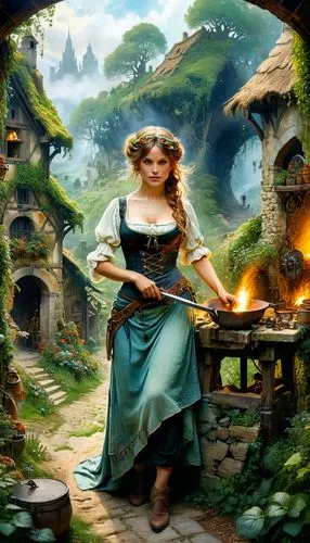 innkeeper,fantasy picture,eilonwy,elona,tuatha,fantasy portrait,fairy tale character,townsfolk,fantasy art,mystara,hobbiton,storybook character,beleriand,bardic,ellinor,storybook,vinland,elvish,trine,elfland,Conceptual Art,Fantasy,Fantasy 05