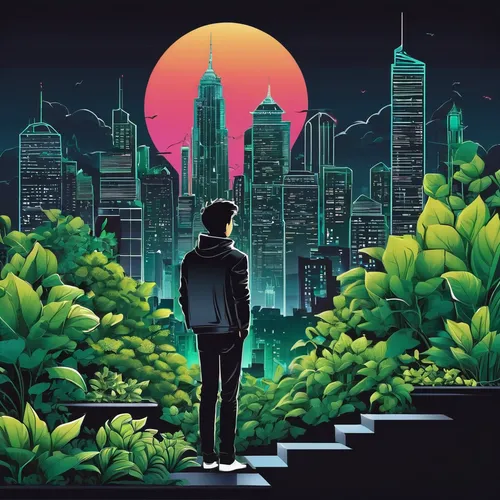 cityscape,dusk background,city lights,tokyo,cyberpunk,sci fiction illustration,tokyo city,city youth,vector art,vector illustration,city,novelist,man silhouette,would a background,digital illustration,wanderer,citylights,evening city,pedestrian,the city,Unique,Design,Logo Design