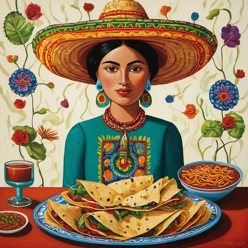 mexican foods,mexican food,latin american food,tex-mex food,mexican tradition,mexican culture,mexican mix,mexican,tortillas,david bates,cinco de mayo,mediterranean food,mediterranean cuisine,habaneras,sombrero,mexican food cheese,papadum,mariachi,chile and frijoles festival,margarita,Illustration,Abstract Fantasy,Abstract Fantasy 12