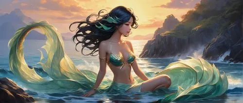 mermaid background,amphitrite,merfolk,sirene,naiad,nereids,dyesebel,mermaid,mermaid tail,sirena,believe in mermaids,green mermaid scale,water nymph,naiads,kahlan,moana,mermaids,inara,siren,let's be mermaids,Illustration,Vector,Vector 07