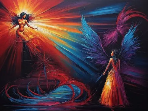 archangels,annunciation,the annunciation,fantasy art,fantasy picture,oil painting on canvas,dancers,art painting,angels,pentecostalist,angel and devil,dancing couple,dubbeldam,tanoura dance,pentecost,vivants,dream art,angel lanterns,sylphs,passion butterfly,Illustration,Realistic Fantasy,Realistic Fantasy 25