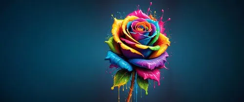 пусто,a colorful flower is floating on the blue surface,colorful roses,colorfull,colorfulness,colorful heart,fallen colorful,rainbow pencil background