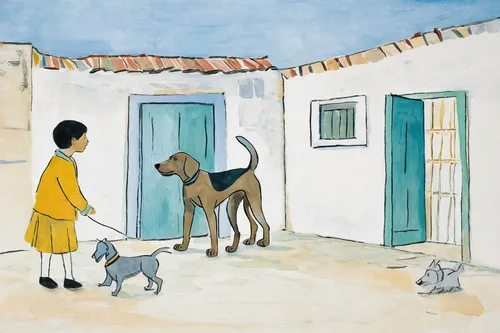 galgo español,dog illustration,boy and dog,provencal life,small greek domestic dog,stray dogs,girl with dog,dog street,color dogs,village life,stray dog,essaouira,khokhloma painting,cretan hound,a collection of short stories for children,puglia,alentejo,stray dog on road,animal shelter,village scene,Art,Artistic Painting,Artistic Painting 05