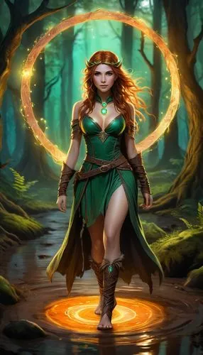 merida,fae,sorceress,sorceror,the enchantress,nissa,Illustration,Realistic Fantasy,Realistic Fantasy 01