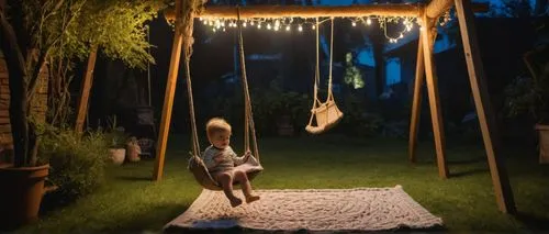 garden swing,landscape lighting,swing set,wooden swing,empty swing,hanging swing,the night of kupala,climbing garden,hanging chair,outdoor play equipment,garden decor,fairy lights,drawing with light,golden swing,landscape designers sydney,tree swing,hammock,play yard,girl in the garden,girl and boy outdoor,Photography,General,Fantasy