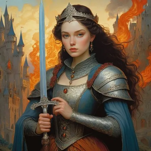 joan of arc,elendil,valar,margairaz,aegon,fantasy portrait,ellinor,seregil,elenore,elona,pevensie,valyrian,margaery,noldor,arwen,leonarda,krietor,aslaug,galadriel,daenerys,Illustration,Realistic Fantasy,Realistic Fantasy 05