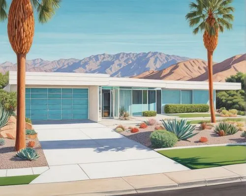 mid century house,mid century modern,palm springs,eichler,neutra,home landscape,houses clipart,suburbs,midcentury,landscaped,suburbanized,xeriscaping,bungalow,suburban,driveways,suburbia,bungalows,desert landscape,mid century,summerlin,Conceptual Art,Daily,Daily 17