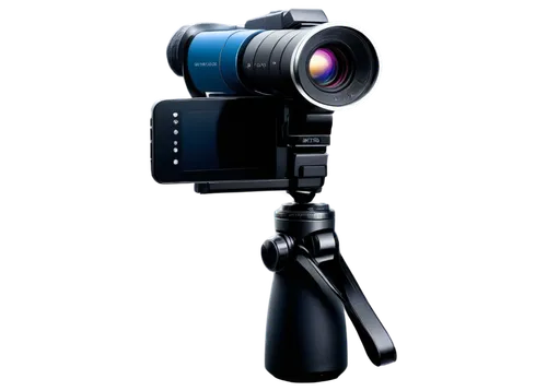 Video camera, copyright symbol, watermark, screen display, black background, modern design, sleek lines, metallic body, lens focus, recording indicator, LED light, ergonomic grip, dynamic composition,