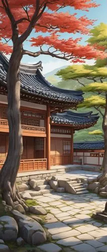 hanok,heian,bakufu,gyeongbokgung,gudeok,chuseok,the japanese tree,kyoto,goryeo,hall of supreme harmony,sakura background,sungkyunkwan,hanseong,sanxia,korean folk village,dojo,yamashiro,japanese sakura background,sensoji,hanhwa,Illustration,Japanese style,Japanese Style 07