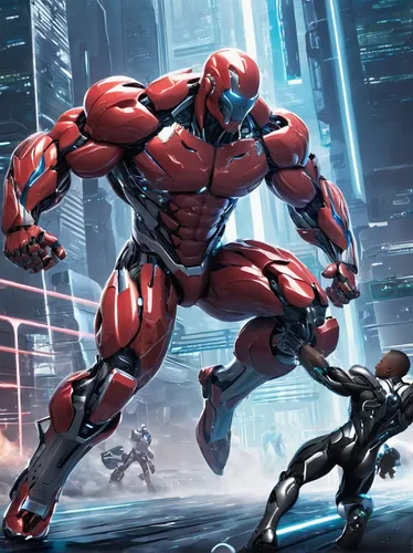 ironman,robot combat,cg artwork,sci fiction illustration,game illustration,iron-man,marvel comics,iron man,dead pool,war machine,red hood,iron,steel man,valerian,game art,bolt-004,vizsla,red super hero,cybernetics,background image,Conceptual Art,Sci-Fi,Sci-Fi 10