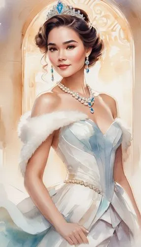 princess sofia,cendrillon,xiaoqing,filipiniana,white rose snow queen,noblewoman,Illustration,Paper based,Paper Based 25