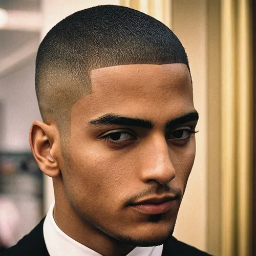 It's time for a hairstyle change; try a taper fade buzz cut for a stylish look.,black businessman,pompadour,pomade,smooth hair,a black man on a suit,gable,asymmetric cut,jordan fields,african american