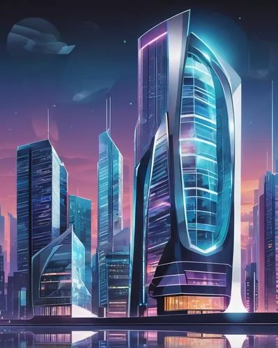 futuristic architecture,cyberport,cybercity,futuristic landscape,arcology,megacorporations,megacorporation,cybertown,doha,dubay,dubia,chengli,songdo,mubadala,lexcorp,guangzhou,dhabi,azrieli,astana,baku,Unique,Design,Sticker