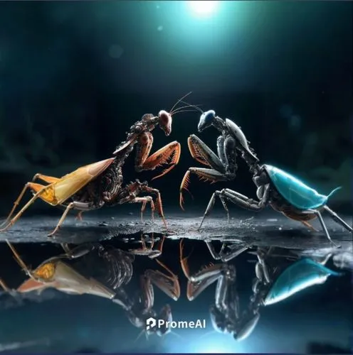 an insect touching its self while standing on the edge of water,tenno,youtube background,pyke,nidus,background image,heimdall