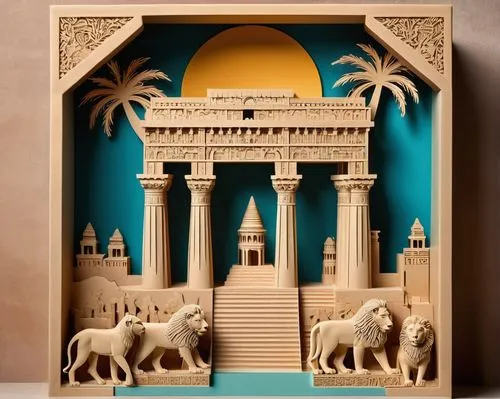 diorama,paper art,egyptian temple,mesopotamian,frame border illustration,decorative frame,art deco frame,mesopotamia,3d albhabet,maquette,mesopotamians,zoroastrian novruz,gold foil art deco frame,triclinium,art deco border,gerusalemme,gold art deco border,persepolis,decorative art,gold stucco frame,Unique,Paper Cuts,Paper Cuts 10