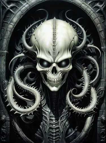 giger,xenomorph,avp,skull bones,vecna,azathoth,planescape,kadath,silver octopus,biomechanical,turilli,skull sculpture,urizen,skelid,stargrave,danzig,lictor,skelos,totenkopf,sulaco,Conceptual Art,Sci-Fi,Sci-Fi 02