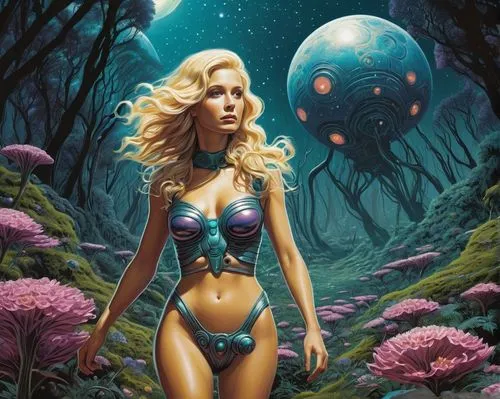 radebaugh,emshwiller,barbarella,deepsea,bathysphere,undersea,amphitrite,sci fiction illustration,naiad,deep sea,deep sea diving,fathom,underwater background,naiads,under sea,metroid,fantasy picture,fantasy art,merfolk,mermaid background,Conceptual Art,Sci-Fi,Sci-Fi 20