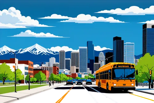 city scape,background vector,city bus,seattle,travel trailer poster,vector graphics,denver,vector illustration,vancouver,skytrain,city tour,washington,landscape background,colorful city,salt lake city,british columbia,vector image,the transportation system,vector graphic,buses,Illustration,Vector,Vector 01