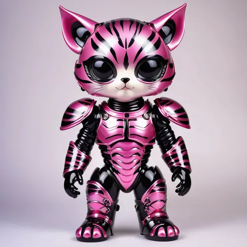 the pink panter,pink cat,doll cat,rubber doll,pink panther,the pink panther,animal feline,cat warrior,tigerle,diamond zebra,zebra rosa,pink vector,feline,toyger,metal toys,revoltech,ocelot,wind-up toy,armored animal,mammal,Illustration,Abstract Fantasy,Abstract Fantasy 10