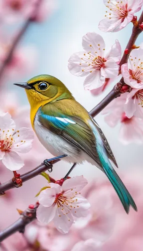 magnolia warbler,japanese white-eye,spring bird,bird flower,flower and bird illustration,spring background,white-eye,springtime background,beautiful bird,spring nature,asian bird,blue birds and blossom,spring blossom,spring leaf background,nature bird,song bird,japanese floral background,spring greeting,bananaquit,bird painting,Photography,Artistic Photography,Artistic Photography 03