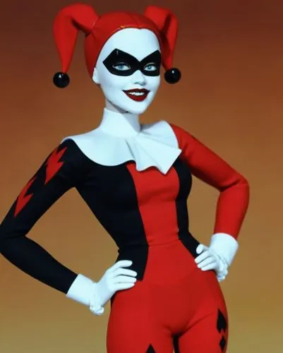 Harley Quinn Female Head  white makeup face for 1/6th scale Doll,a woman with makeup and red hair wearing a cat suit,harley quinn,cruella de ville,whigfield,harley,cruella,rockabella