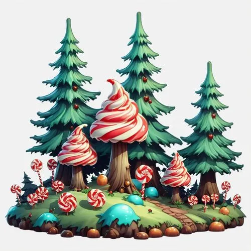 mushroom landscape,cartoon forest,black forest,scandia gnomes,mushroom island,fairy forest,Illustration,Abstract Fantasy,Abstract Fantasy 11