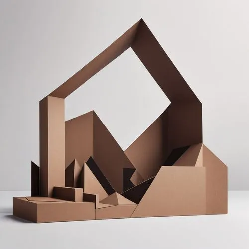 hejduk,corrugated cardboard,cardboard,cubic house,cubic,maquette,polygonal,modularity,maquettes,cuboid,rietveld,dog house frame,frustum,isometric,acconci,block shape,cube surface,sculptural,3d object,loftiness,Conceptual Art,Fantasy,Fantasy 34