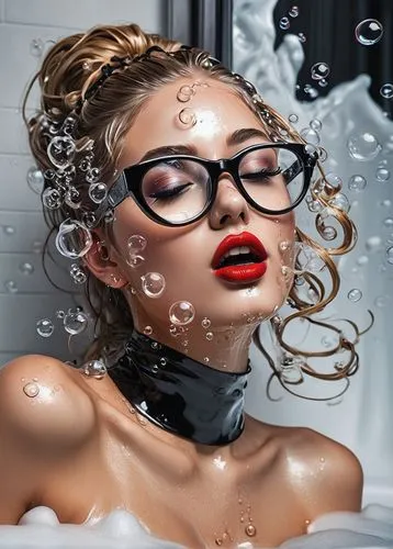 photoshoot with water,splash photography,splashing,splashed,wet girl,soaking,Illustration,Realistic Fantasy,Realistic Fantasy 25