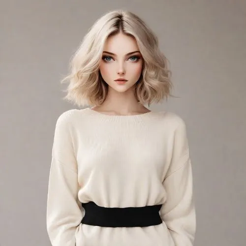 short blond hair,dahlia white-green,perrie,fashion doll,model doll,female doll