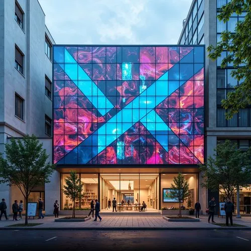 apple store,artium,glass facade,glass building,glass facades,broadgate,mvrdv,colorful facade,aniplex,niketown,vasarely,alumax,glass blocks,omotesando,multiplexes,colorful glass,glass wall,kaleidoscope art,kaleidoscape,cube house