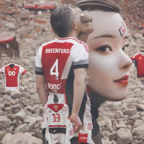 there is a person making some faces with a mannequin,bergkamp,bendtsen,brenco,briand,osako,benfica,bendtner,feijenoord,brabender,consadole,guerreiro,brandywell,bresciano,brentrup,ognenovski,pintados,b