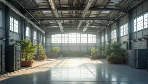 industrial hall,empty factory,factory hall,cryengine,atriums,hangar,warehouse,packinghouse,hangars,warehouses,juice plant,carreau,sugar plant,trainshed,industrial plant,industrial building,warehousing,usine,fabrik,indoor,Photography,General,Realistic