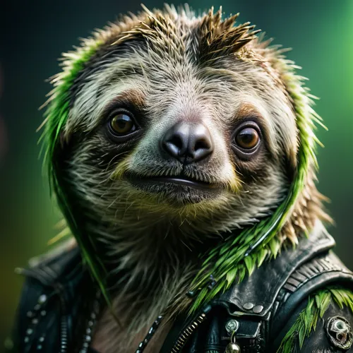 pygmy sloth,rocket raccoon,sloth,north american raccoon,three-toed sloth,slothbear,two-toed sloth,coatimundi,guardians of the galaxy,raccoon,mustelid,anthropomorphized animals,raccoon dog,leonardo,lokportrait,tree sloth,splinter,twitch icon,polecat,baby groot,Photography,General,Fantasy