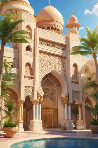 agrabah,arabic background,riad,islamic architectural,mosques,grand mosque,big mosque,andalus,ramadan background,theed,orientalizing,mihrab,3d rendering,hrab,dorne,kashan,mamounia,madinat,hammam,la kasbah,Illustration,Japanese style,Japanese Style 02