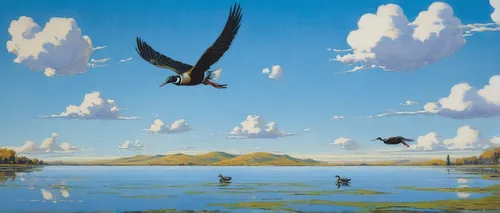 migratory birds,birds in flight,birds flying,bird migration,flying birds,bird flight,flock of birds,pigeon flight,seabirds,migratory bird,migration,swallows,flock home,flying sea gulls,bird island,bird painting,migratory,flying island,bird in the sky,ornithology,Illustration,Realistic Fantasy,Realistic Fantasy 06