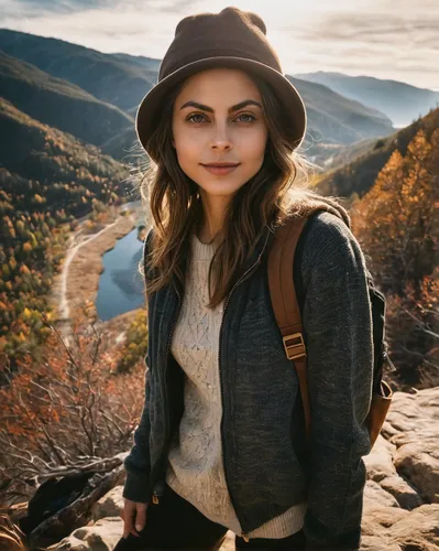 girl wearing hat,travel woman,park ranger,brown hat,leather hat,mountain guide,mountain hiking,hiking equipment,hiker,a girl with a camera,the hat-female,nature photographer,portrait photographers,hiking,free wilderness,nationalpark,high-altitude mountain tour,hike,woman's hat,fjäll,Photography,General,Natural