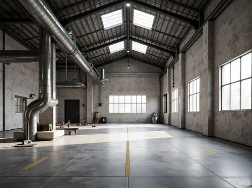 empty factory,industrial hall,warehouse,factory hall,usine,hangar,dogpatch,warehousing,warehouses,loading dock,loft,empty interior,hangars,industrial building,officine,freight depot,industrial design,daylighting,carreau,linthouse