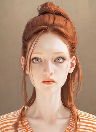 clementine,redhead doll,realdoll,doll's facial features,female doll,lilian gish - female,cinnamon girl,girl portrait,portrait of a girl,artist doll,painter doll,doll's head,gingerbread girl,sculpt,vanessa (butterfly),clay animation,girl with bread-and-butter,character animation,3d rendered,clay doll,Digital Art,Anime
