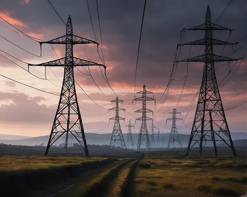 Write a sci-fi scenario where electricity pylons are sentient beings.,electricity pylons,electricity pylon,pylons,high voltage pylon,transmission tower,electrical grid,electricity generation,power tow